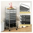 thumbnail image 6 of 10-Drawer Storage Cart, 10 Drawer Trolley, Rolling Organizer Cart, Scrapbook Paper Organizer, Suitable for Office and School, Rolling Office Storage Tools (Black & Gray), 6 of 7