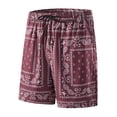 thumbnail image 6 of Casual Shorts for Men 2026 Summer Lightweight Elastic Waist Relaxed Fit Paisley Print Beach Shorts with Pockets, 6 of 8