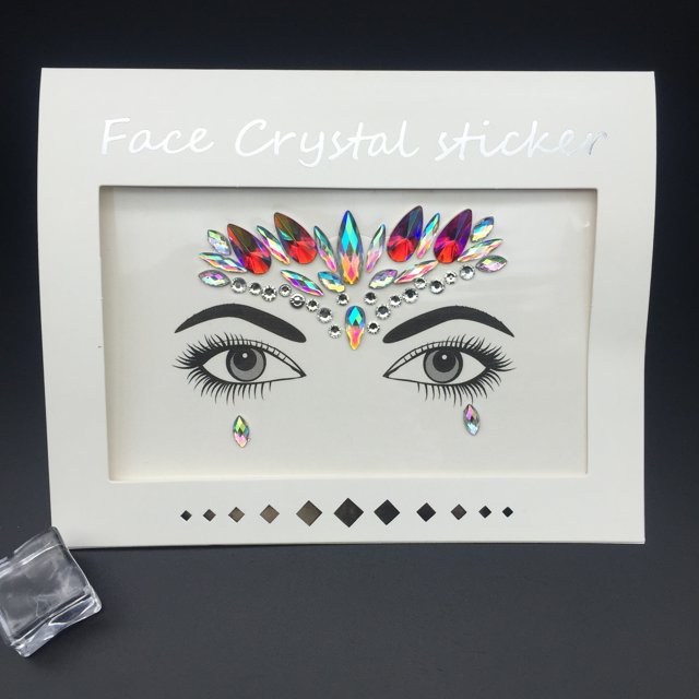 Adhesivo de resina con forma de diamante para la cara, protección del medio ambiente, adhesivo de cristal para la cara con forma de diamante para cejas
