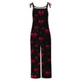 thumbnail image 4 of Jinhomg Plus Size Womens Jumpsuit 2025 Funny Cute Valentines Heart Graphic Onesies Lightweight Comfy Spaghetti Strap Wide Leg Rompers Fall Saving Multicolor M, 4 of 5