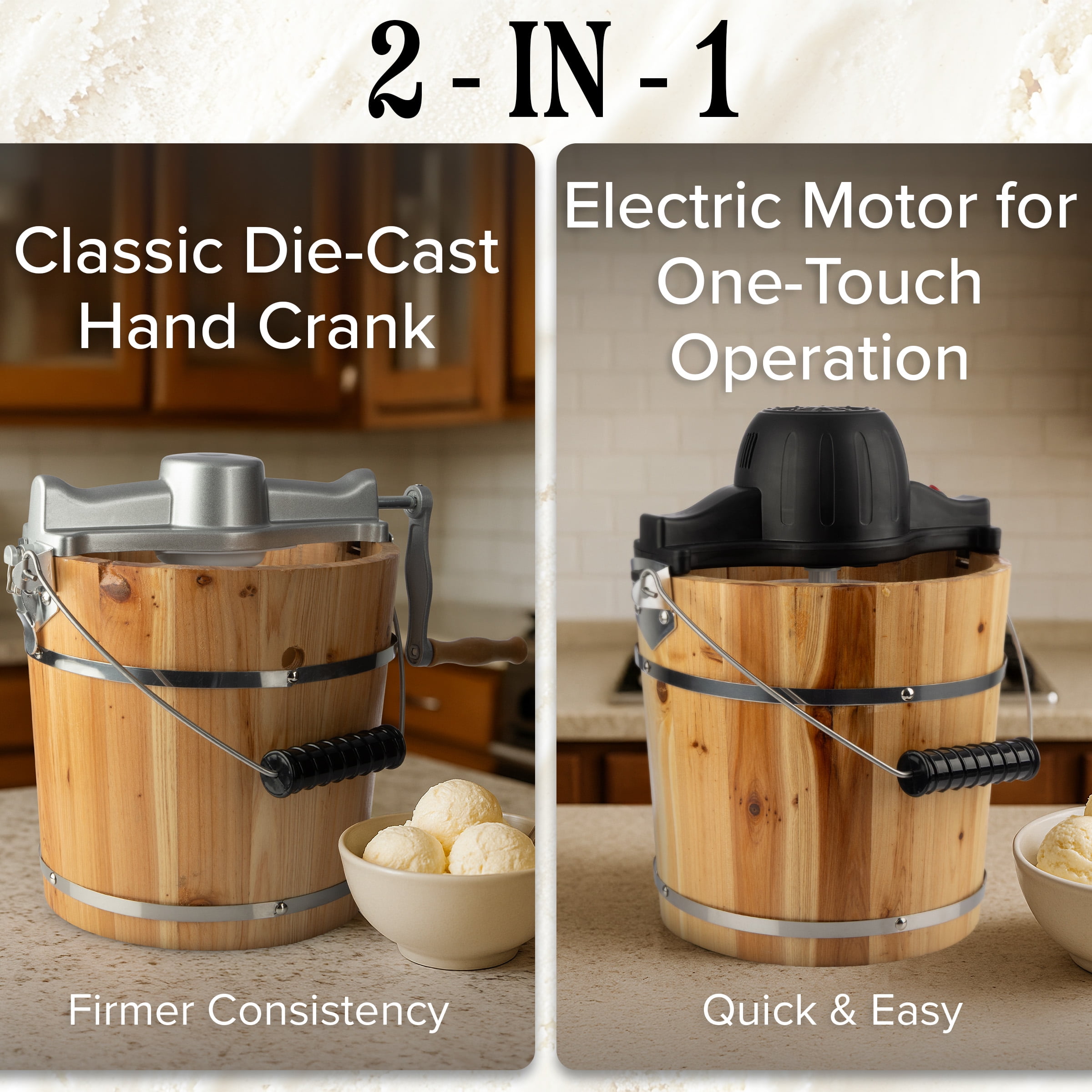 Classic Cuisine 4Qt Old Fashioned Electric Ice Cream Maker Machine