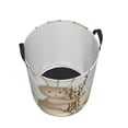 thumbnail image 3 of PUREYAH Collapsible Laundry Basket Organizer, Round Dirty Clothes Basket Storage with Handles Laundry Hamper for Bathroom Corner Dorm College, Small Size, 3 of 7