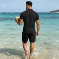 thumbnail image 6 of GrmtClth Mens Casual Collared Matching Set Basic Polo Shirt and Relaxed Fit Shorts Comfortable Everyday Outfit for Outdoor Travel Black 3XL, 6 of 6