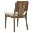 thumbnail image 3 of Billie Dining Chair Set of 2, Beige Fabric Seat, Brown Hardwood Frame, 3 of 6