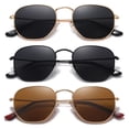 thumbnail image 1 of Gafas de sol MEETSUN polarizadas hexagonales para mujer y hombre, paquete de 3, 1 of 7