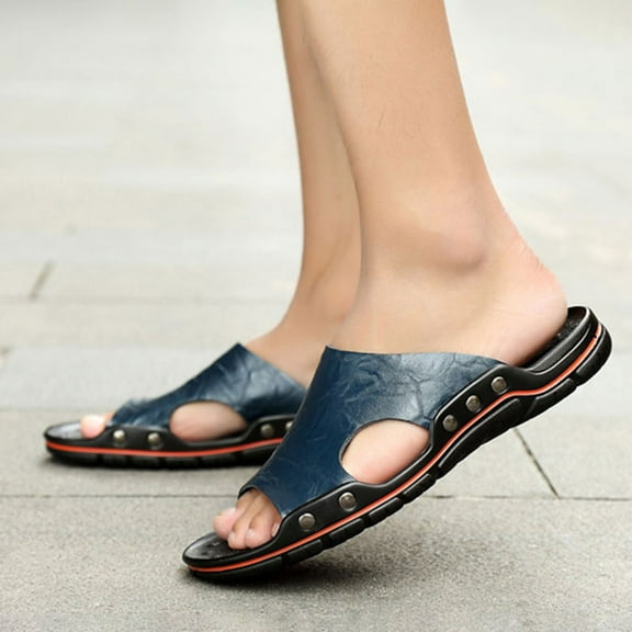 Abcnature Women Sandals Clearance 2023! Women's Platform Wedge Sandals Extremely Comfy Slides Sandals Mens Fashion Solid Color Slippers Round-Toe Flat Casual Soft Sole Slippers Non-Slip