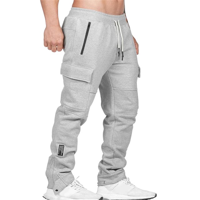 HBFAGFB Pants for Men Drawstring Overalls Loose Casual Sports Work Trousers with Pockets Grey Size L