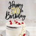 thumbnail image 4 of Black Gold Glitter Happy 50th Birthday Cake Topper,Happy 50 Birthday Cake Decoration for 50 & Fabulous Birthday,Hello 50 Party Anniversary Party Cake Decorations Supplies, 4 of 4