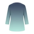 thumbnail image 5 of Women Tops under $5! Cagogo 3/4 Length Sleeve Tshirts Shirts for Women Dressy Gradient Color Loose Fit Tunic Tops Summer Trendy Keyhole Crewneck Fashion Cute Basic Tee Shirts Clothes, 5 of 6