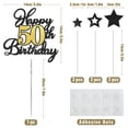 thumbnail image 2 of Topper para pastel de 50.º cumpleaños Happy 50th Birthday negro y dorado, 2 of 7