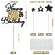 thumbnail image 2 of Topper para pastel de 50.º cumpleaños Happy 50th Birthday negro y dorado, 2 of 7