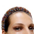 thumbnail image 4 of MesaSe Vintage Femmes Faux Rubis Multicolore Strass Cheveux Cerceau Large Bandeau Chapeaux, 4 of 6
