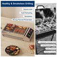 thumbnail image 4 of Edtara 1800w Portable Smokeless Electric Griddle, Indoor Outdoor Countertop Bbq Grill With Stainless Steel Grill Grate, Adjustable Temp Range 122°f-572°f, Perfect for Home Use, Camping and Picnics, 4 of 8