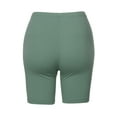 thumbnail image 3 of A2Y Women's Basic Solid Premium Cotton Mid Thigh High Rise Biker Bermuda Shorts Light Olive 4XL, 3 of 5