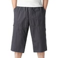 thumbnail image 3 of TAIAOJING Men's Drastring Pants Casual Solid Mid Waist Elastic Mid Waist Loose Cargo Shorts Multi Pockets Clothing, 3 of 6