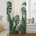 thumbnail image 6 of Monstera Leaves Sheer Curtains 108" Extra Long, Summer Green Tropical Plants Leaf Beige Light Filering Curtains, Privacy Drapes Simi Floor to Veiling Curtain for Living Room Large Window Treatment, 6 of 9