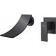 thumbnail image 1 of Grifo de lavabo de pared para baño, mezclador con cascada, caño extra ancho, grifo oculto, monomando, color negro, 1 of 5