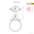 thumbnail image 5 of ANGARA South Sea Cultured Pearl Bypass Ring with Diamond Trio in Platinum for Women | June Birthstone, Birthday, Anniversary, Jewelry Gift for Women | Pearl Ring, 5 of 9