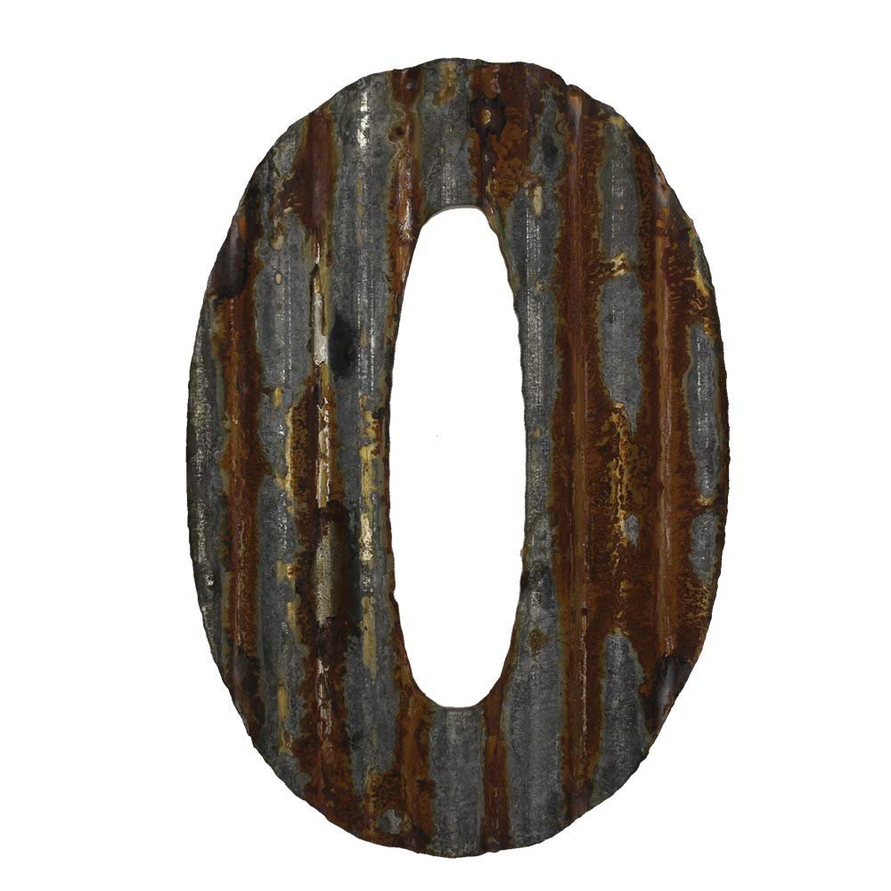 Farmhouse Rustic 12" Wall Decor Corrugated Metal Letter O Walmart