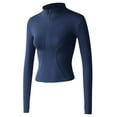 thumbnail image 3 of Women's Yoga Activewear Zipper Front Sports Tops Long Sleeve Sports Cropped Tops Woman's Winter Coat Cute Trench Coats for Women Winter Fuzzy Jackets Wool Clothes 3x down Lightweight Women Trench, 3 of 4