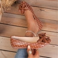 thumbnail image 2 of Shrysg Women's Bowknot Dress Flats Ballet Low Wedge Round Toe Slip-Ons Casual Loafers Breathable Dressy Office Work Flat Shoes Brown, 2 of 9