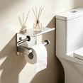 thumbnail image 5 of Stainless Steel Wall Mounted Toilet Paper Holder with Storage Shelf - Rust-Resistant Bathroom Organizer for Residential and Commercial Restrooms Silver, 5 of 6