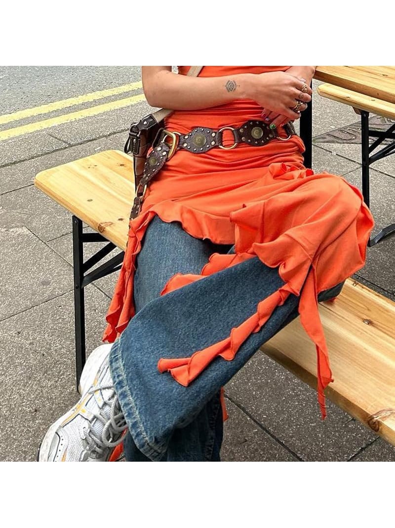 Women Vintage Y2k Belt Concho Rivet Leather Belts Western