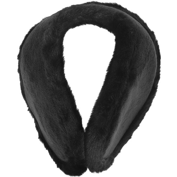 WESIEVYA 1 Pair Knitted Ear Muffs Black Adjustable Winter Warmth