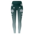 thumbnail image 3 of Leggings Chauds de Noël pour Femmes Leggings de Noël pour Femmes Dégradé Flocon de Neige Imprimé Taille Haute Compression (Noir m), 3 of 5