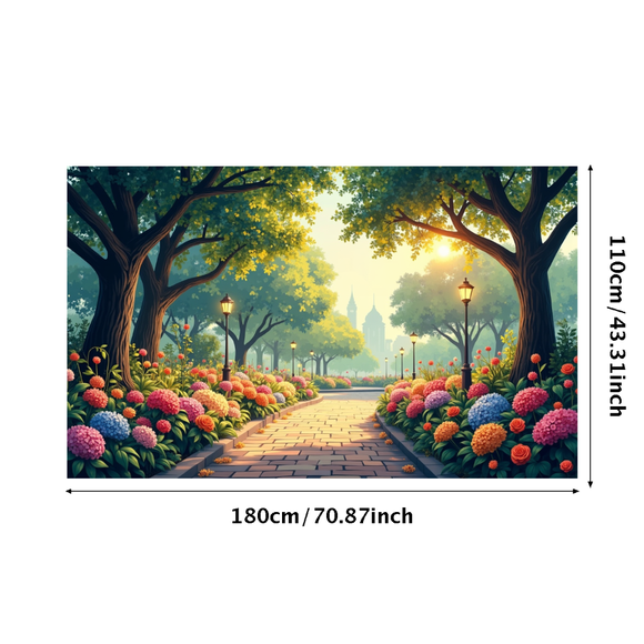 Bannière de Fond pour Allée de Jardin, Décor de Parc, Soirées d'Été, Mariage, Événement, Studio de Photographie, Célébration de Fond