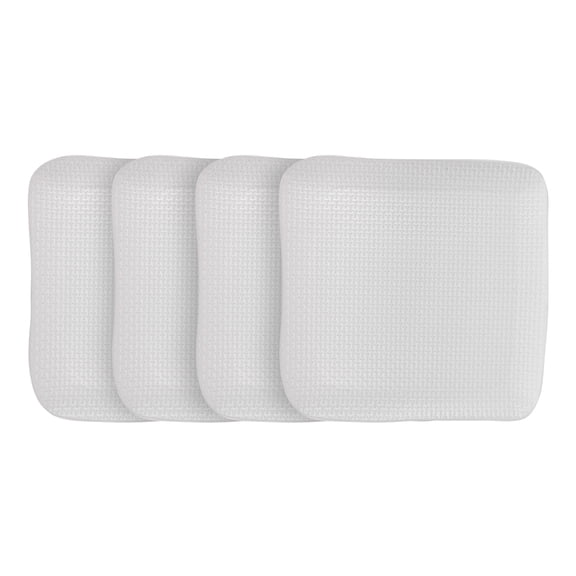 Stone Lain Olivia Stoneware Dinner Plate Replacements, 4 Count, White Basket Weave