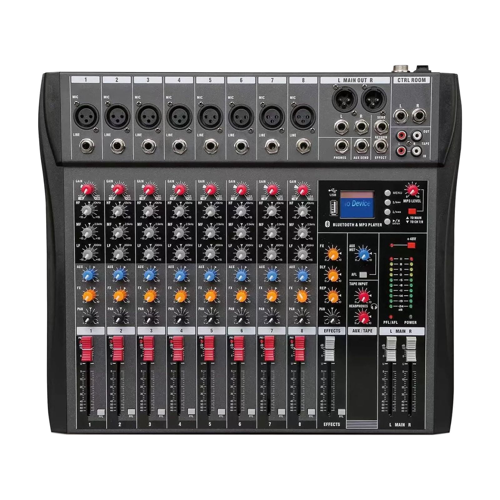 Koomaha 8 Channel Mixing Console Sound USB Bluetooth Live Studio Audio Mixer