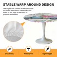thumbnail image 2 of Elastic Fitted Round Tablecloth, Spring Waterproof Stretch Table Cover for 36"-44" Tables, Truck Botanical Floral Leaf Butterfly Wooden Grain Washable Outdoor Tablecloths for Patio, Picnic, Camping, 2 of 9