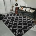 thumbnail image 5 of Softlife Fluffy Bedroom Rug Super Soft Velvet Shaggy Plush Carpets,Shag Moroccan Area Rugs for Kids Girls Living Room Bedroom,3' x 5',Black/White, 5 of 6