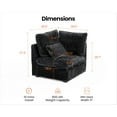 thumbnail image 3 of CHIC HOUSE Corner Seat for Modular Oversized Couch,Plush Corduroy Upholstered Chaise Module with Chenille Fabric,Convertible Sectional Sofa Unit in Black, 3 of 10
