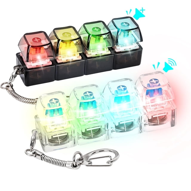 Juguete antiestrés tipo teclado Hunfuthr, 2 piezas, con LED