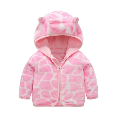 

Christmas Gifts Dqueduo Toddler Kids Baby Grils Boy Cute Ear Zipper Solid Thick Hooded Coat Warm Outwear in Season Christmas Deals on Clearance