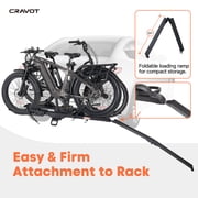 CRAVOT E2 PLUS Foldable Hitch 2-eBike Rack, 200 LBS Capacity, 2 Receiver