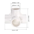 thumbnail image 2 of Conector de tubo de codo de 4 vías, grado de mobiliario, accesorios de esquina en forma de T de 1 pulgada, color blanco, 2 piezas, 2 of 3