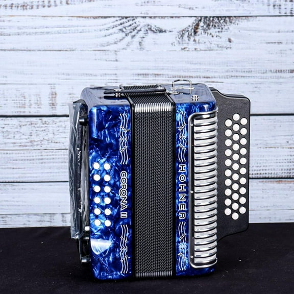 Hohner 3500GBL Corona II Diatonic Accordion (GCF Keys, Pearl Dark Blue)