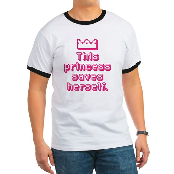 CafePress - This Princess Saves Herself Ringer T - 100% Cotton Ringed T-Shirt
