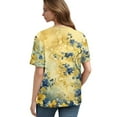 thumbnail image 2 of NAMTYQX Women's Summer Tops True Classic Tees Lightweight Patterned Trendy Baggy Womens Short Sleeve Tops Yellow Size 3XL, 2 of 4