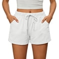 thumbnail image 5 of KPOPLK Hight Waisted Split Running Shorts for Women 4" - Comfy Quick Dry Workout Athletic Shorts Gym Track Shorts Size S,White, 5 of 8