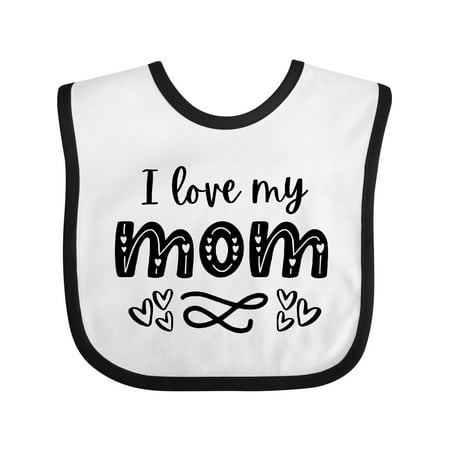 

Inktastic I Love My Mom with Hearts Gift Baby Boy or Baby Girl Bib