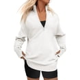 Simin Pullover Sweaters for Women, Women's Long Sleeve Half Zip V Neck