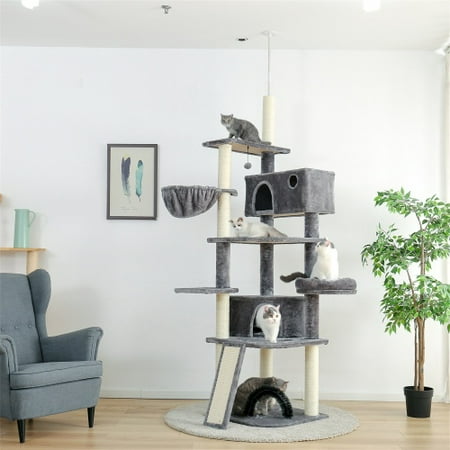 Get The Anysun Multi Level Floor To Ceiling Cat Tree Tall Tower With Sisal Covered Scratching Posts 2 Super Large Condos Adjustable Height 96 106 Inches From Walmart Now Accuweather Shop