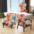 thumbnail image 1 of Designart "Pastels Symétriques dans le Monde des Bords Durs IV" Chaise d'Appoint Abstraite Multicolore - Fauteuil Moderne pour Chambre, 1 of 7