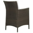 thumbnail image 3 of Modway Conduit 17" Rattan & Aluminum Patio Dining Armchair in Brown & White, 3 of 3