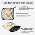 thumbnail image 3 of Yayeee Oven Mitts and Pot Holder Set of 4 Heat Resistant Kitchen Gloves Baking Hot Pad, Light Red Flowers, 3 of 5