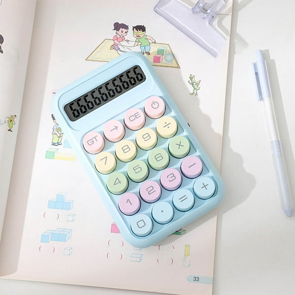 Wzzjkit School Supplies Basic Standard Calculators Mini Digital Desktop Calculator with 8-Digit LCD Display- Calculator Pocket Size for Home School for Kids